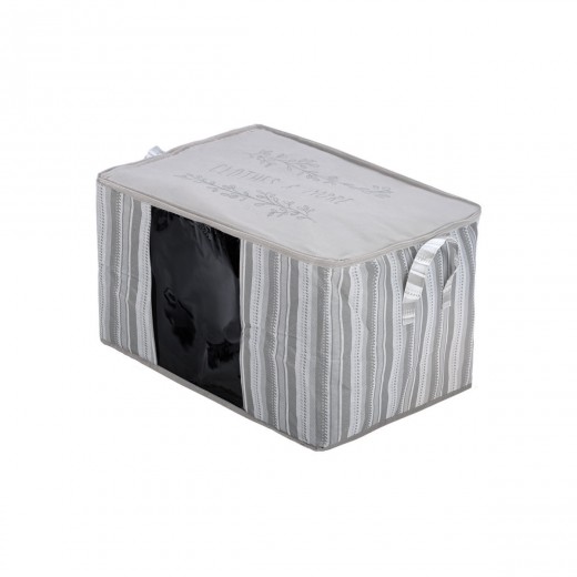 ESTIA ΘΗΚΗ ΑΠΟΘΗΚΕΥΣΗΣ NON WOVEN ΥΦΑΣΜΑΤΙΝΗ 60x45x35cm ΜΕ ΠΑΡΑΘΥΡΟ IVORY