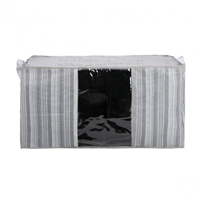 ESTIA ΘΗΚΗ ΑΠΟΘΗΚΕΥΣΗΣ NON WOVEN ΥΦΑΣΜΑΤΙΝΗ 50x40x30cm ΜΕ ΠΑΡΑΘΥΡΟ IVORY