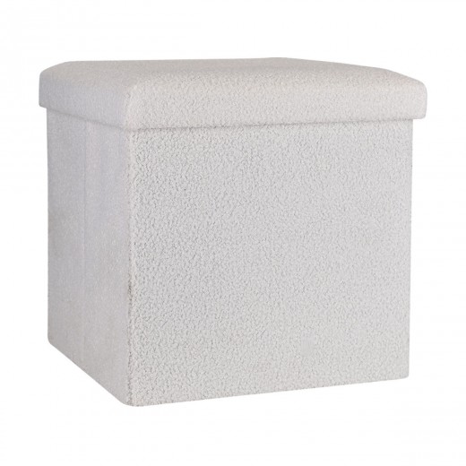 ESTIA ΣΚΑΜΠΟ CUBE TEDDY ΜΕ ΑΠΟΘΗΚΕΥΤΙΚΟ ΧΩΡΟ 38Χ38cm ΛΕΥΚΟ