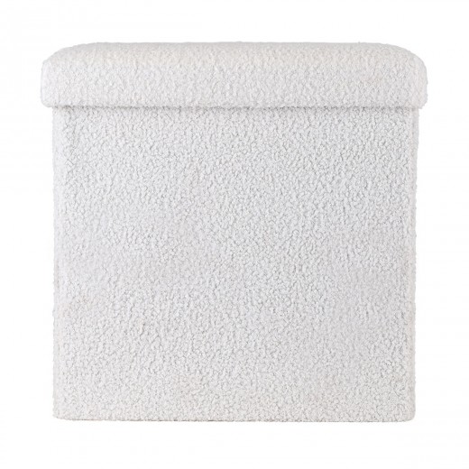 ESTIA ΣΚΑΜΠΟ CUBE TEDDY ΜΕ ΑΠΟΘΗΚΕΥΤΙΚΟ ΧΩΡΟ 38Χ38cm ΛΕΥΚΟ