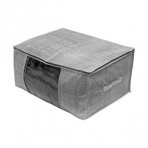 ESTIA ΘΗΚΗ ΑΠΟΘΗΚΕΥΣΗΣ GREY NON WOVEN ΥΦΑΣΜΑΤΙΝΗ ΜΕ ΔΙΠΛΟ ΦΕΡΜΟΥΑΡ 60x45x30cm