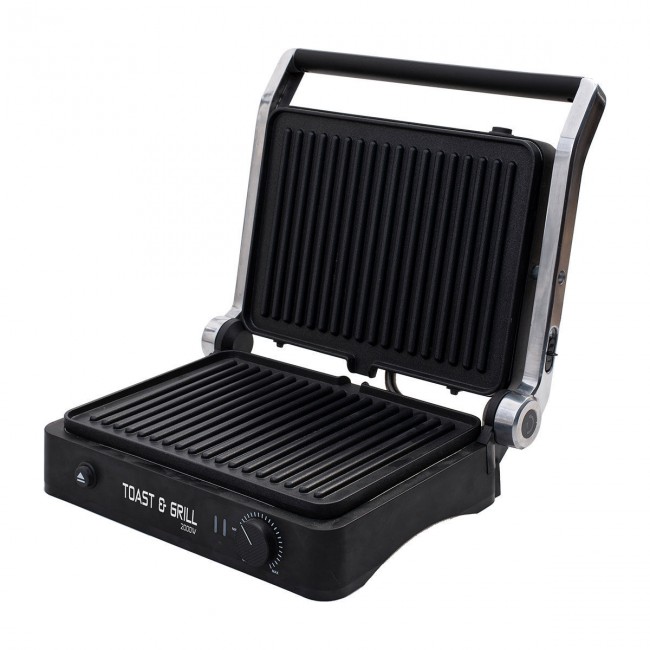 ESTIA ΣΑΝΤΟΥΙΤΣΙΕΡΑ ΓΚΡΙΛΙΕΡΑ TOAST &amp; GRILL 4 ΘΕΣΕΩΝ 2000w ΜΕ ΑΠΟΣΠΩΜΕΝΕΣ ΠΛΑΚΕΣ &amp; ΘΕΡΜΟΣΤΑΤΗ