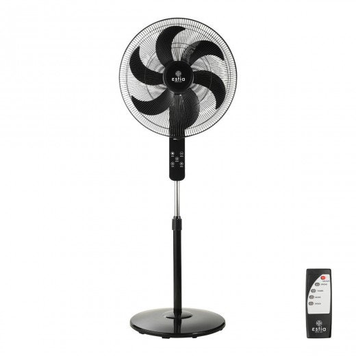 ESTIA ΑΝΕΜΙΣΤΗΡΑΣ ΣΤΑΝΤ ΕΠΙΔΑΠΕΔΙΟΣ BOW 45cm 75w ΜΑΥΡΟΣ ΜΕ ΤΗΛΕΧΕΙΡΙΣΤΗΡΙΟ