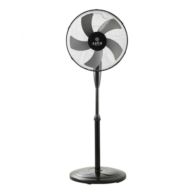 ESTIA ΑΝΕΜΙΣΤΗΡΑΣ ΣΤΑΝΤ ΕΠΙΔΑΠΕΔΙΟΣ AEROPULSE 40cm 50w ΜΕ ΣΤΡΟΓΓYΛΗ ΒΑΣΗ ΒΑΡΕΩΣ ΤΥΠΟΥ ΜΑΥΡΟΣ