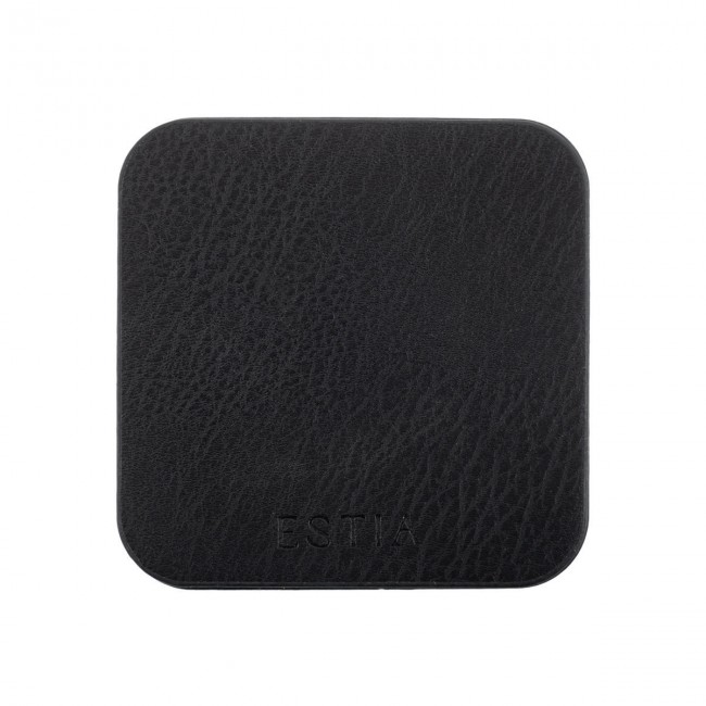 ESTIA ΣΟΥΒΕΡ ALLURE PVC 10x10cm ΜΑΥΡΟ  ΣΕΤ 4 ΤΕΜ.