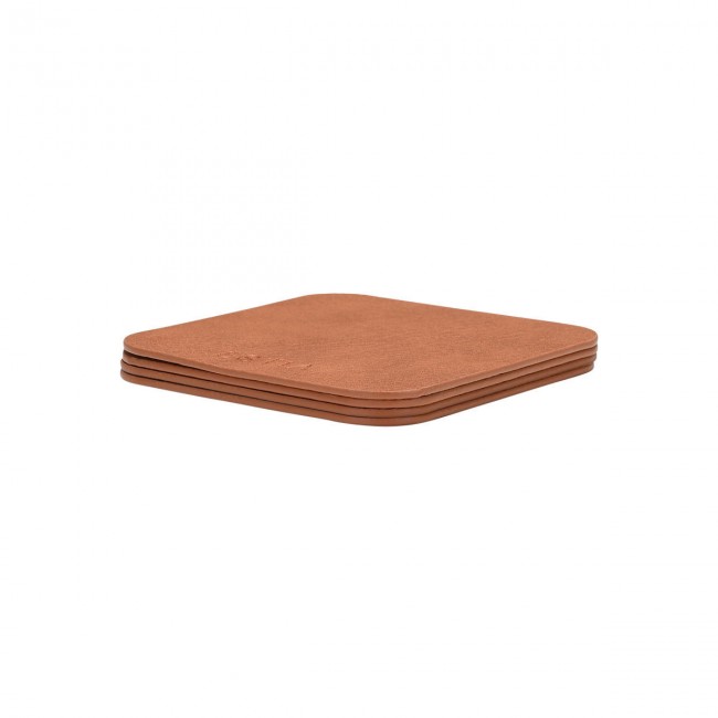 ESTIA ΣΟΥΒΕΡ ALLURE PVC 10x10cm ΚΑΦΕ  ΣΕΤ 4 ΤΕΜ.