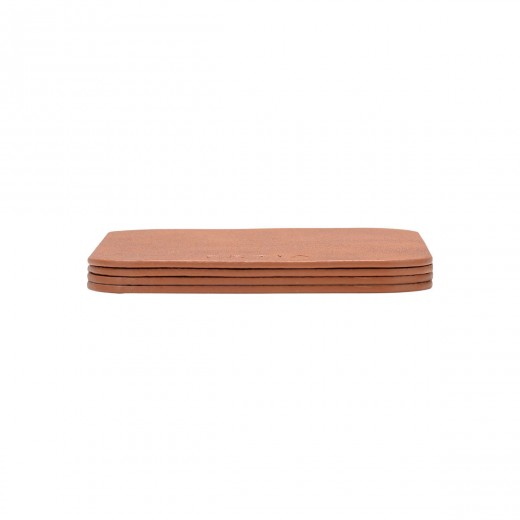 ESTIA ΣΟΥΒΕΡ ALLURE PVC 10x10cm ΚΑΦΕ  ΣΕΤ 4 ΤΕΜ.