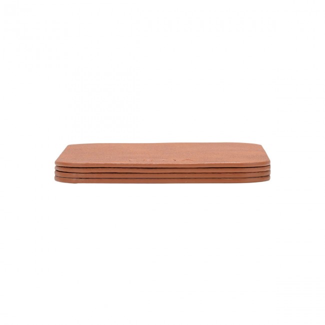 ESTIA ΣΟΥΒΕΡ ALLURE PVC 10x10cm ΚΑΦΕ  ΣΕΤ 4 ΤΕΜ.