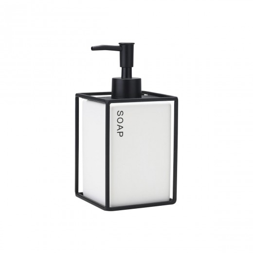 ESTIA ΑΝΤΛΙΑ ΣΑΠΟΥΝΙΟΥ CAGE 450ML ΚΕΡΑΜΙΚΗ ΛΕΥΚΗ ΜΕ ΜΕΤΑΛΛΙΚΟ ΠΛΑΙΣΙΟ