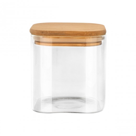 ESTIA ΔΟΧΕΙΟ ΑΠΟΘΗΚΕΥΣΗΣ BAMBOO ESSENTIALS 550ml ΓΥΑΛΙΝΟ ΜΕ ΚΑΠΆΚΙ