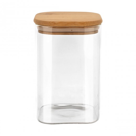 ESTIA ΔΟΧΕΙΟ ΑΠΟΘΗΚΕΥΣΗΣ BAMBOO ESSENTIALS 950ml ΓΥΑΛΙΝΟ ΜΕ ΚΑΠΆΚΙ