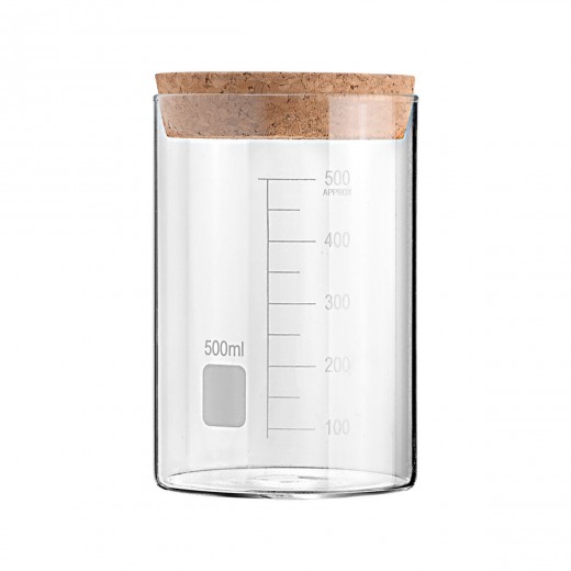 ESTIA ΔΟΧΕΙΟ ΑΠΟΘΗΚΕΥΣΗΣ ΓΥΑΛΙΝΟ 500ml ΜΕ ΚΑΠΑΚΙ ΦΕΛΛΟΥ