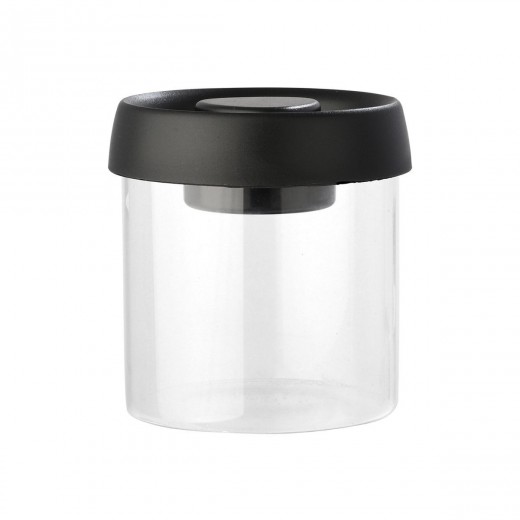 ESTIA ΔΟΧΕΙΟ ΑΠΟΘΗΚΕΥΣΗΣ ΚΕΝΟΥ ΑΕΡΟΣ ΓΥΑΛΙΝΟ 450ml ΜΕ ΚΑΠΑΚΙ ΜΑΥΡΟ
