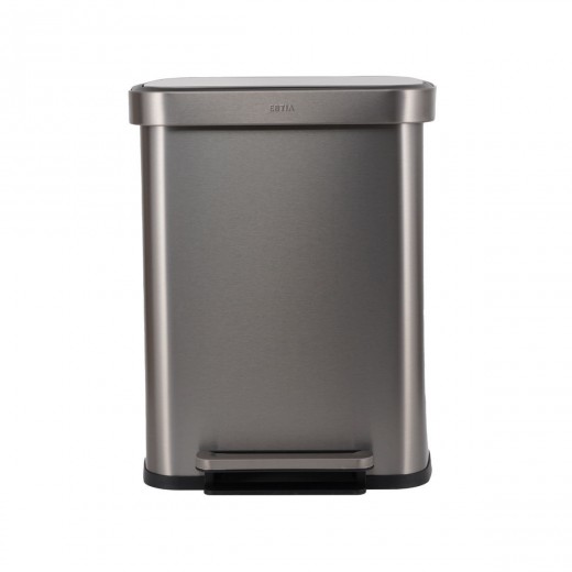 ESTIA ΚΑΔΟΣ ΑΠΟΡΡΙΜΑΤΩΝ FLATOP SOFT CLOSE 50lt ΜΑΤ ΙΝΟΞ