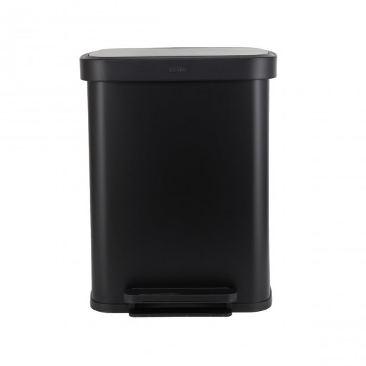 ESTIA ΚΑΔΟΣ ΑΠΟΡΡΙΜΑΤΩΝ FLATOP SOFT CLOSE 50lt ΜΑΤ ΜΑΥΡΟΣ