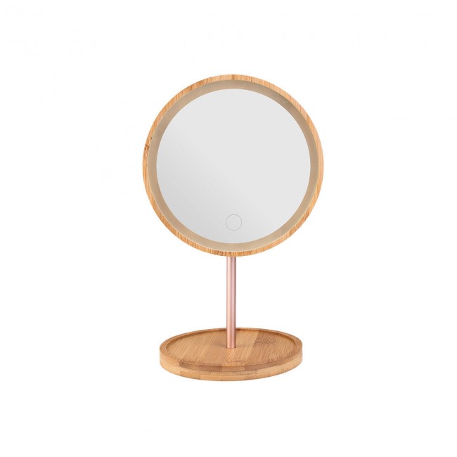 ESTIA ΚΑΘΡΕΦΤΗΣ ΕΠΙΤΡΑΠΕΖΙΟΣ BAMBOO ESSENTIALS ME LED ΦΩΤΙΣΜΟ 18x18x30cm