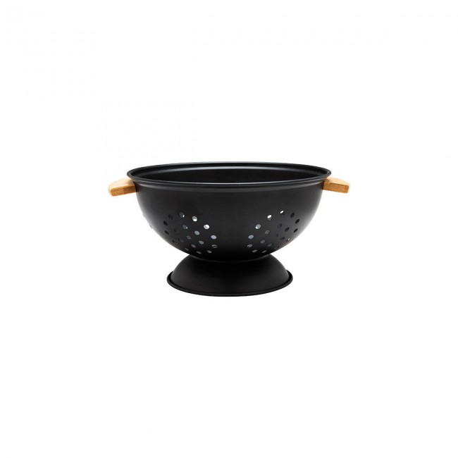 ESTIA ΣΟΥΡΩΤΗΡΙ ΖΥΜΑΡΙΚΩΝ BAMBOO ESSENTIALS ΜΕΤΑΛΛΙΚΟ ΜΕ ΛΑΒΕΣ 24x24x13.7cm ΜΑΥΡΟ