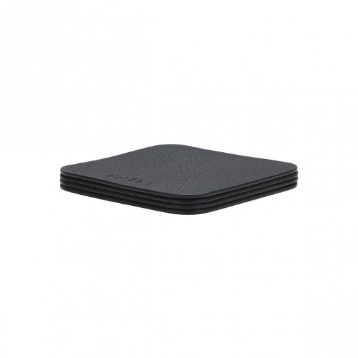 ESTIA ΣΟΥΒΕΡ ALLURE PVC 10x10cm ΜΑΥΡΟ  ΣΕΤ 4 ΤΕΜ.