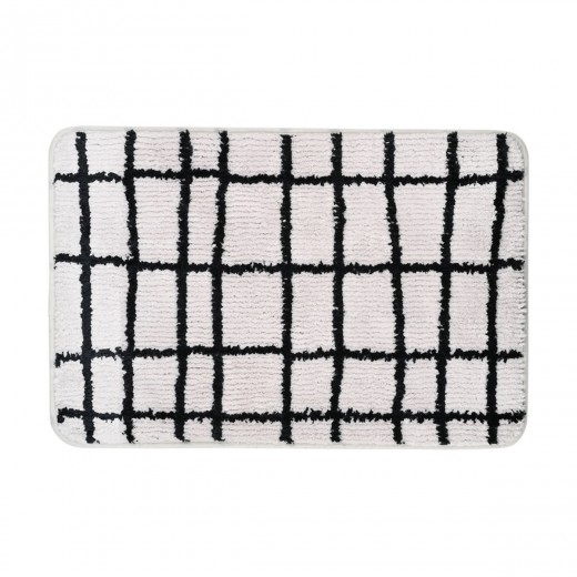 ESTIA ΤΑΠΕΤΟ ΜΠΑΝΙΟΥ CAGE 40x60cm 100% ΜΙΚΡΟΪΝΕΣ ΓΚΡΙ-ΜΑΥΡΟ