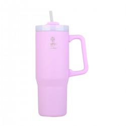 ESTIA ΘΕΡΜΟΣ STRAW TUMBLER XL SAVE THE AEGEAN 900ml LAVENDER PURPLE