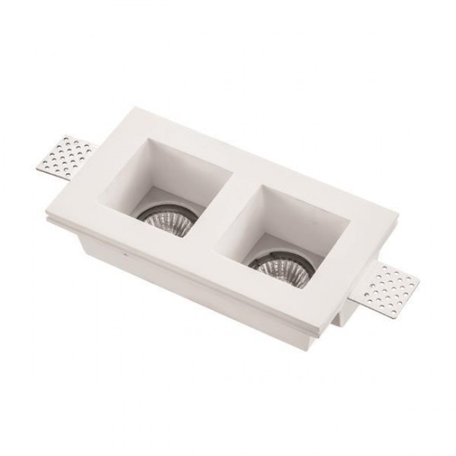 ΣΠΟΤ ΓΥΨΙΝΟ ΔΙΠΛΟ ΤΕΤΡΑΓΩΝΟ 2XGU10 214x117x60mm EUROLAMP 147-53203