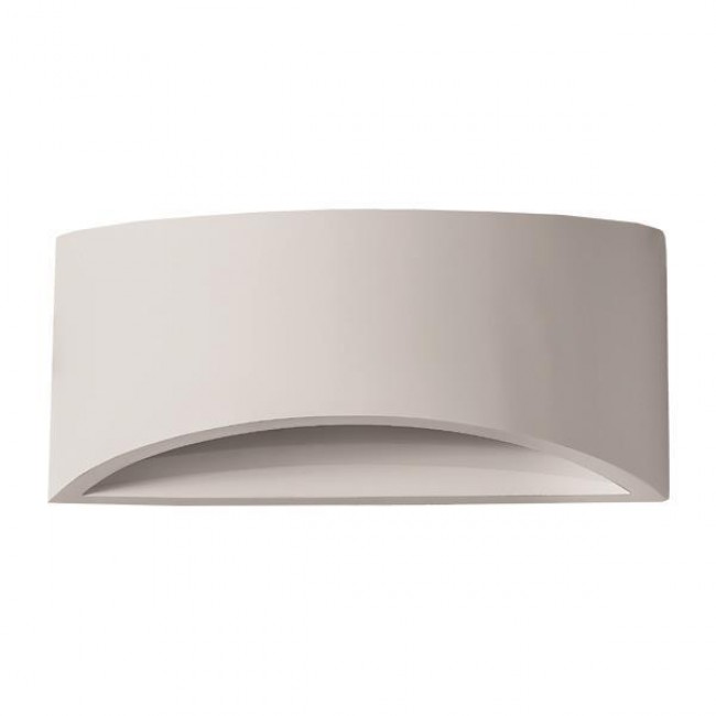 ΑΠΛΙΚΑ ΤΟΙΧΟΥ ΟΒΑΛ LARGE ΓΥΨΙΝΗ G9 2x6W 300x95x140 EUROLAMP 147-53303