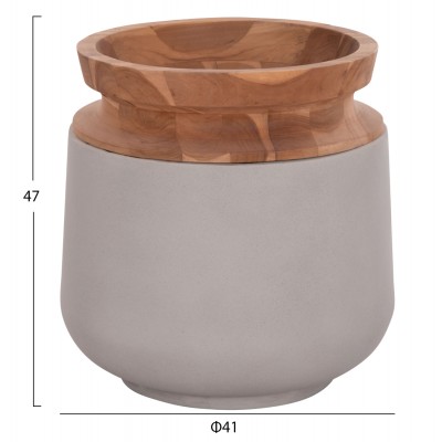 ΔΙΑΚΟΣΜΗΤΙΚΟ ΒΑΖΟ ΔΑΠΕΔΟΥ LINTER HM4662.03L FIBER CEMENT ΓΚΡΙ--ΞΥΛΟ ΤΕΑΚ Φ41x47Υ