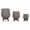 ΣΕΤ 3 ΓΛΑΣΤΡΕΣ ΜΕ TEAK ΒΑΣΕΙΣ TRYLL HM4681.03 FIBER CEMENT--ΓΚΡΙ