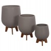 ΣΕΤ 3 ΓΛΑΣΤΡΕΣ ΜΕ TEAK ΒΑΣΕΙΣ TRYLL HM4681.03 FIBER CEMENT--ΓΚΡΙ