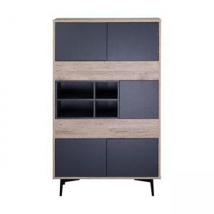 ΒΙΒΛΙΟΘΗΚΗ MARGARIT HM8678 ΜΑΥΡΟ ΜΕ ΦΥΣΙΚΟ 78x39x130Υ εκ.