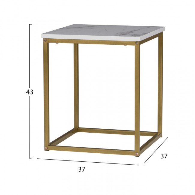 ΖΙΓΚΟΝ GRELAY 2 ΤΕΜ MDF ΟΨΗ ΜΑΡΜΑΡΟΥ & ΜΕΤΑΛΛΟ HM8762.11 45Χ45Χ50εκ. & 37Χ37Χ43 εκ.
