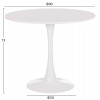 ΤΡΑΠΕΖΙ ΣΤΡΟΓΓΥΛΟ BROLIN HM18141.01 MDF TOP-ΒΑΣΗ ΜΕΤΑΛΛΙΚΗ--ΛΕΥΚΟ Φ90x73Υεκ