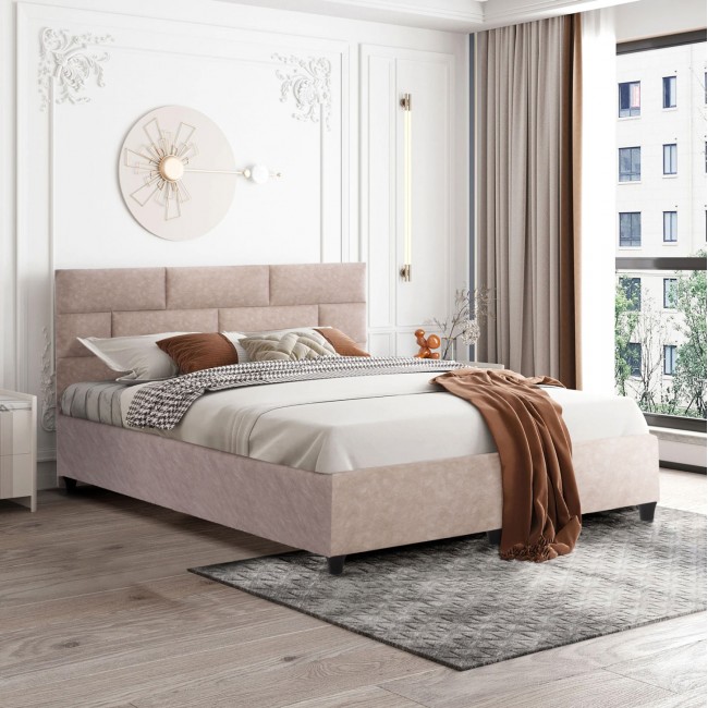 ΚΡΕΒΑΤΙ SOLEDAD ΜΠΕΖ HM644.22  ΓΙΑ ΣΤΡΩΜΑ 150x200 εκ. ΚΡΕΒΑΤΙ SOLEDAD ΜΠΕΖ HM644.22  ΓΙΑ ΣΤΡΩΜΑ 150x200 εκ.
