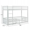 ΠΑΙΔΙΚΗ ΚΟΥΚΕΤΑ τ.MONTESSORI ΜΕ ΠΑΡΚΑΚΙ PLAYKID HM703.03 ΞΥΛΟ ΠΕΥΚΟΥ ΛΕΥΚΟ ΓΙΑ 190x90εκ