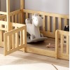 ΠΑΙΔΙΚΗ ΚΟΥΚΕΤΑ τ.MONTESSORI ΜΕ ΠΑΡΚΑΚΙ PLAYKID HM703.01 ΞΥΛΟ ΠΕΥΚΟΥ ΦΥΣΙΚΟ ΓΙΑ 190x90εκ