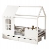 ΠΑΙΔΙΚΟ ΚΡΕΒΑΤΙ τ.MONTESSORI ΜΕ ΣΥΡΤΑΡΙΑ DOMER HM710.03 ΞΥΛΟ ΠΕΥΚΟΥ ΛΕΥΚΟ-ΣΤΡΩΜΑ 90x190εκ