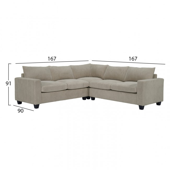 ΓΩΝΙΑΚΟΣ ΚΑΝΑΠΕΣ CALDER HM3286.03 ΜΠΕΖ ΥΦΑΣΜΑ 254x254x90(κάθισμα)x91Υεκ. ΓΩΝΙΑΚΟΣ ΚΑΝΑΠΕΣ CALDER HM3286.03 ΜΠΕΖ ΥΦΑΣΜΑ 254x254x90(κάθισμα)x91Υεκ.