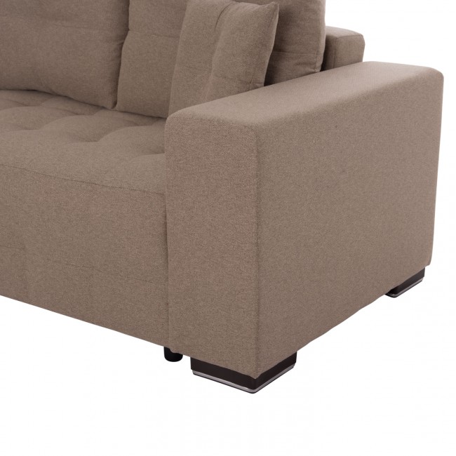 ΓΩΝΙΑΚΟΣ ΚΑΝΑΠΕΣ-ΚΡΕΒΑΤΙ ΜΕ ΑΠΟΘ.ΧΩΡΟ TRENDSTON HM3302.03L ΜΠΕΖ ΥΦΑΣΜΑ 298x177x95Υεκ