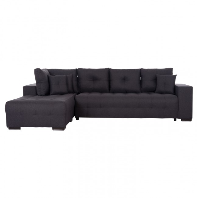 ΓΩΝΙΑΚΟΣ ΚΑΝΑΠΕΣ-ΚΡΕΒΑΤΙ ΜΕ ΑΠΟΘ.ΧΩΡΟ TRENDSTON HM3302.01L ΓΚΡΙ ΥΦΑΣΜΑ 298x177x95Υεκ