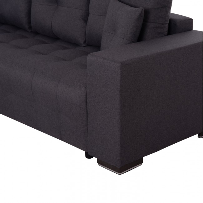 ΓΩΝΙΑΚΟΣ ΚΑΝΑΠΕΣ-ΚΡΕΒΑΤΙ ΜΕ ΑΠΟΘ.ΧΩΡΟ TRENDSTON HM3302.01L ΓΚΡΙ ΥΦΑΣΜΑ 298x177x95Υεκ