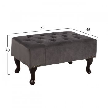 ΤΑΜΠΟΥΡΕ ΥΠΟΠΟΔΙΟ HM226.10 ΓΚΡΙ ΒΕΛΟΥΔΟ T.CHESTERFIELD EMMA 80x46x42Y εκ.