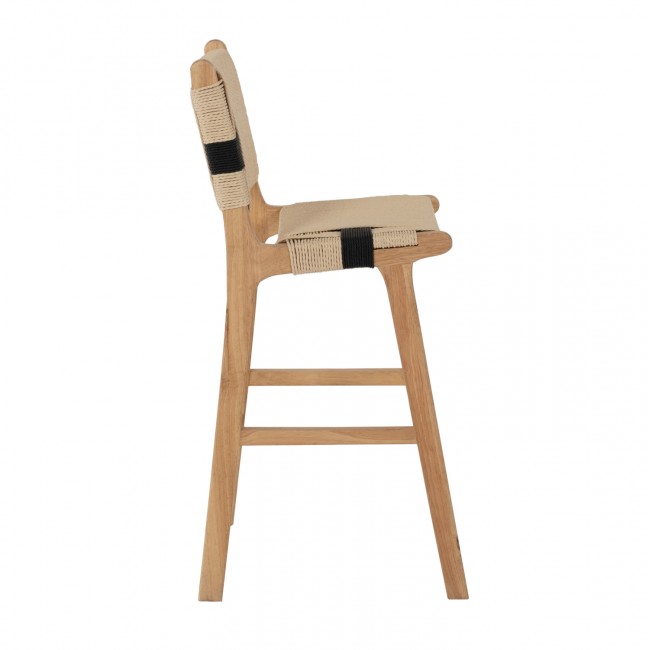 ΣΚΑΜΠΟ ΜΕΣΑΙΟΥ ΥΨΟΥΣ HM9325.01 RUBBERWOOD & ΣΧΟΙΝΙ-ΦΥΣΙΚΟ RUSTIC 45x46x95Υεκ.
