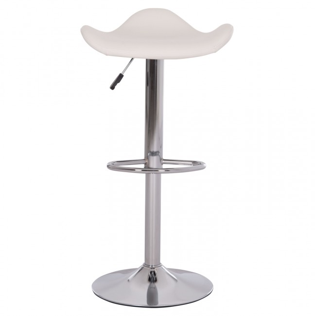 ΣΚΑΜΠO ΜΠΑΡ ΠΕΡΙΣΤΡΕΦΟΜΕΝΟ GANNA HM201.22 ΜΕ ΑΜΟΡΤΙΣΕΡ-ΛΕΥΚΟ PU 44x42x87Υεκ.