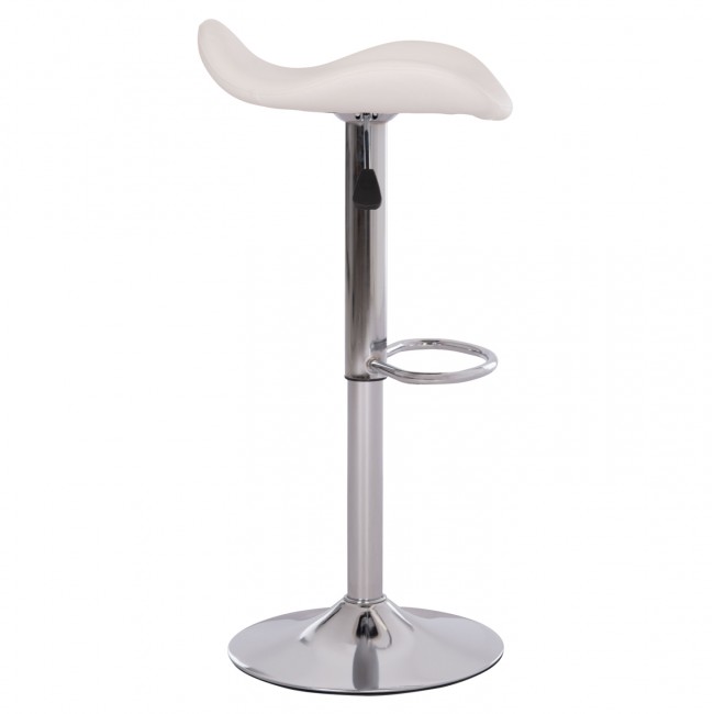 ΣΚΑΜΠO ΜΠΑΡ ΠΕΡΙΣΤΡΕΦΟΜΕΝΟ GANNA HM201.22 ΜΕ ΑΜΟΡΤΙΣΕΡ-ΛΕΥΚΟ PU 44x42x87Υεκ.