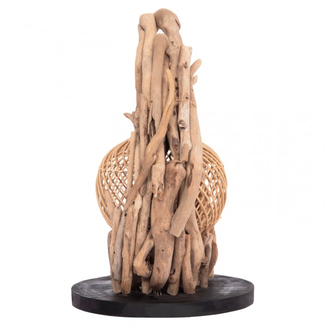 ΕΠΙΤΡΑΠΕΖΙΟ ΔΙΑΚΟΣΜΗΤΙΚΟ ΦΩΤΙΣΤΙΚΟ ASHIN HM4438 DRIFTWOOD--RATTAN 30x30x49Υεκ.