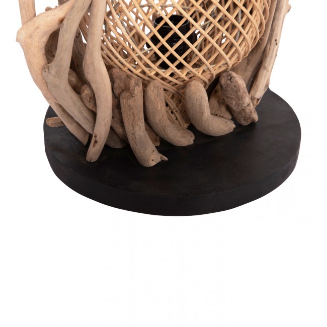 ΕΠΙΤΡΑΠΕΖΙΟ ΔΙΑΚΟΣΜΗΤΙΚΟ ΦΩΤΙΣΤΙΚΟ ASHIN HM4438 DRIFTWOOD--RATTAN 30x30x49Υεκ.