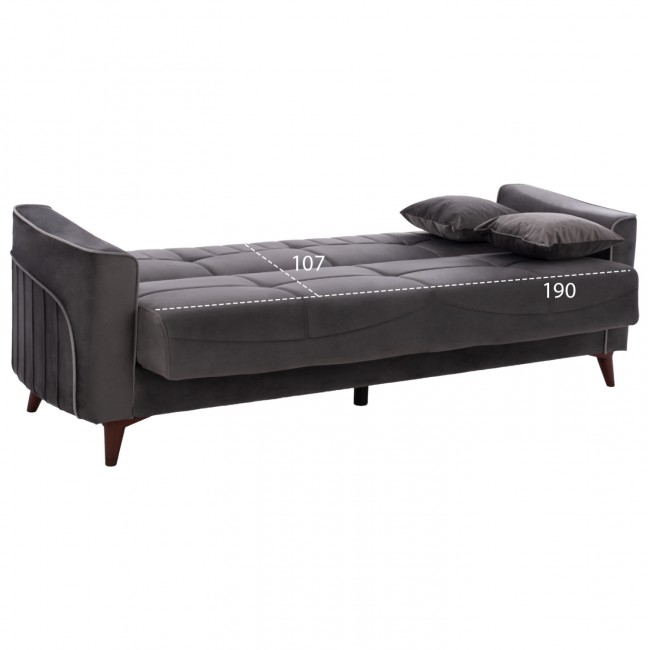 ΚΑΝΑΠΕΣ ΚΡΕΒΑΤΙ PORTMAN ΤΡΙΘΕΣΙΟΣ ΓΚΡΙ ΜΠΛΕ HM3247.01 228x86x90Υ εκ.