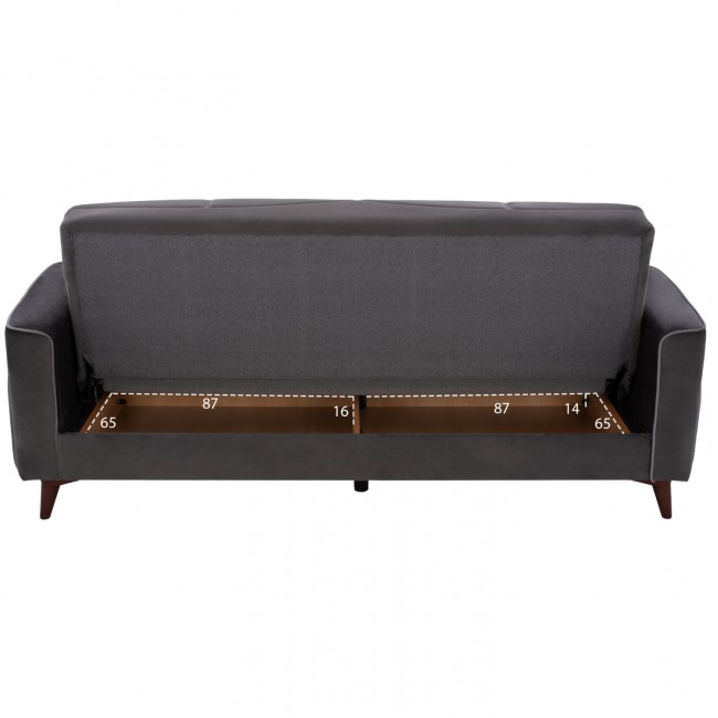 ΚΑΝΑΠΕΣ ΚΡΕΒΑΤΙ PORTMAN ΤΡΙΘΕΣΙΟΣ ΓΚΡΙ ΜΠΛΕ HM3247.01 228x86x90Υ εκ.