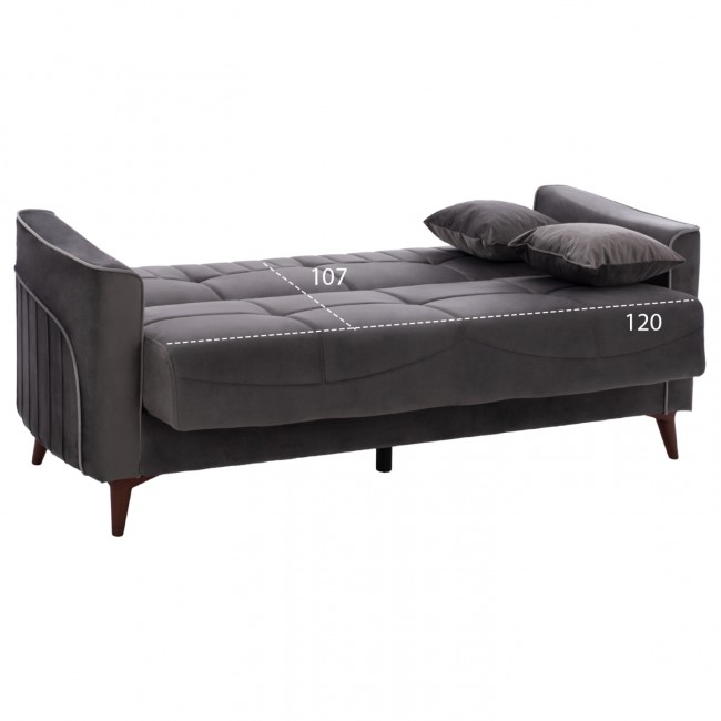 ΚΑΝΑΠΕΣ ΚΡΕΒΑΤΙ PORTMAN ΔΙΘΕΣΙΟΣ ΓΚΡΙ ΜΠΛΕ HM3248.01 158x86x90Υ εκ.