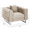 ΠΟΛΥΘΡΟΝΑ τ.CHESTERFIELD MOBAR HM3261.02 ΚΡΕΜ ΒΕΛΟΥΔΟ-ΜΕΤΑΛΛΙΚΑ ΠΟΔΙΑ 99x86,5x77Υεκ.